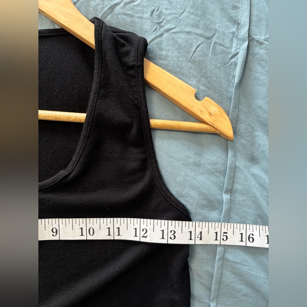 High Stretch Basic Black Sleeveless A Line Midi Dress - Picture 5 of 7